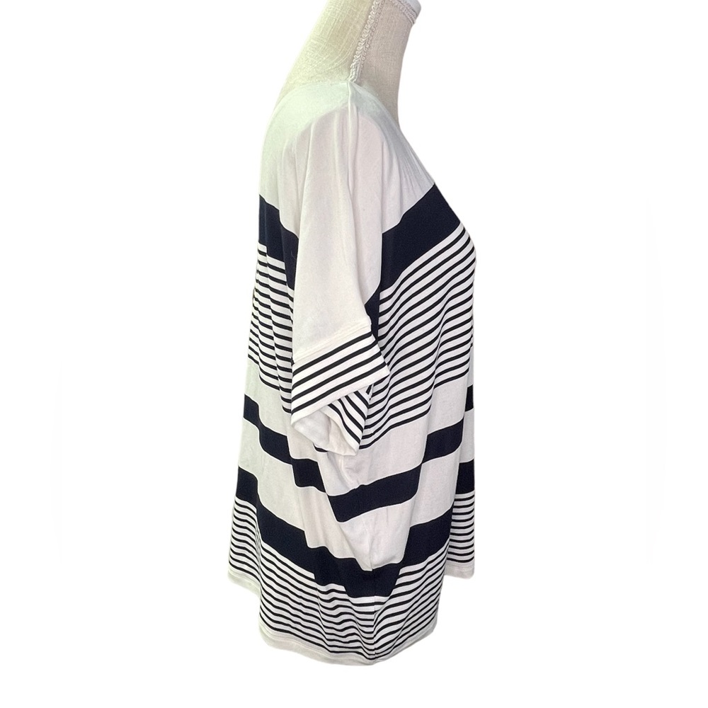 CAbi #5925 Sailor Tee Navy and White Striped Short Sleeve Tee - Picture 4 of 7